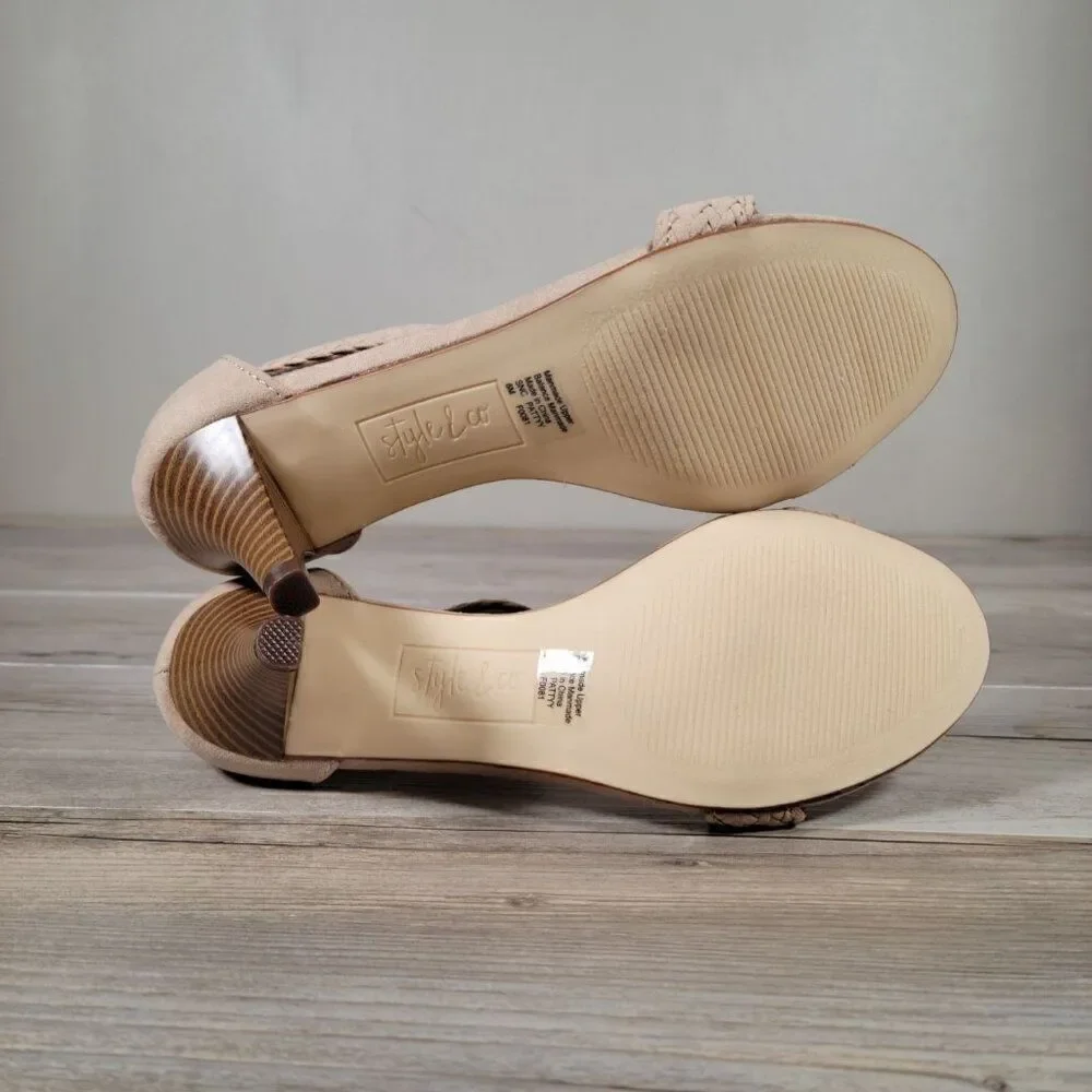 Style & Co. Patty Faux Suede Ankle Strap Dress Sandals Sz 6M